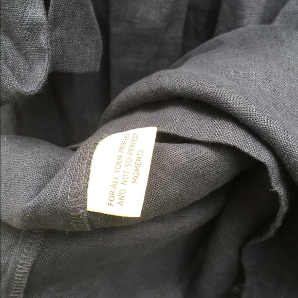 OffOn linen charcoal blue dress with pockets - Picture 4 of 8